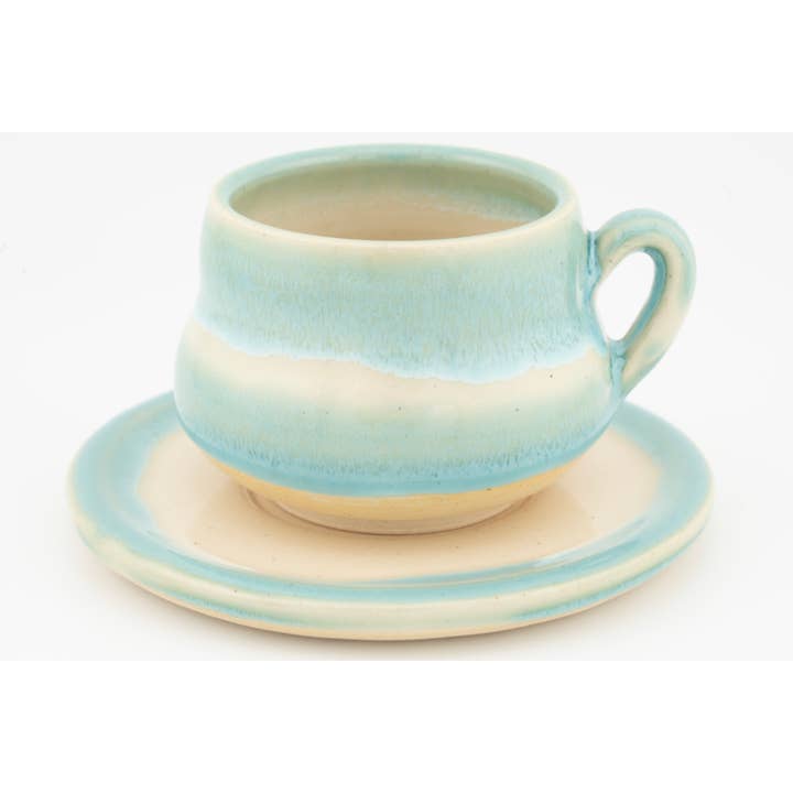 Espresso Cup and Saucer, 3oz, Handmade Ceramic for wholesale by Swan City Ceramics