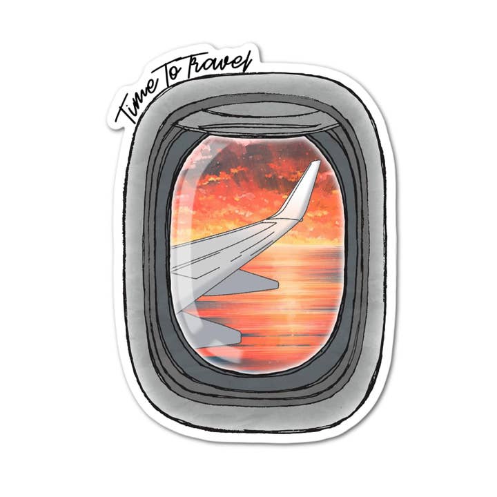 Adesivo impermeabile Time to Travel Airplane per la vendita all'ingrosso da parte di Lyrical River Designs