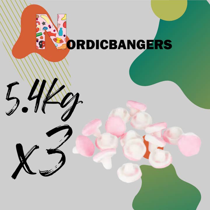 Nordicbangers - Swedish Candy – Großhandel Weingummi – Schaumpilze im Trend schwedischer Süßigkeiten „Foam Mushrooms“