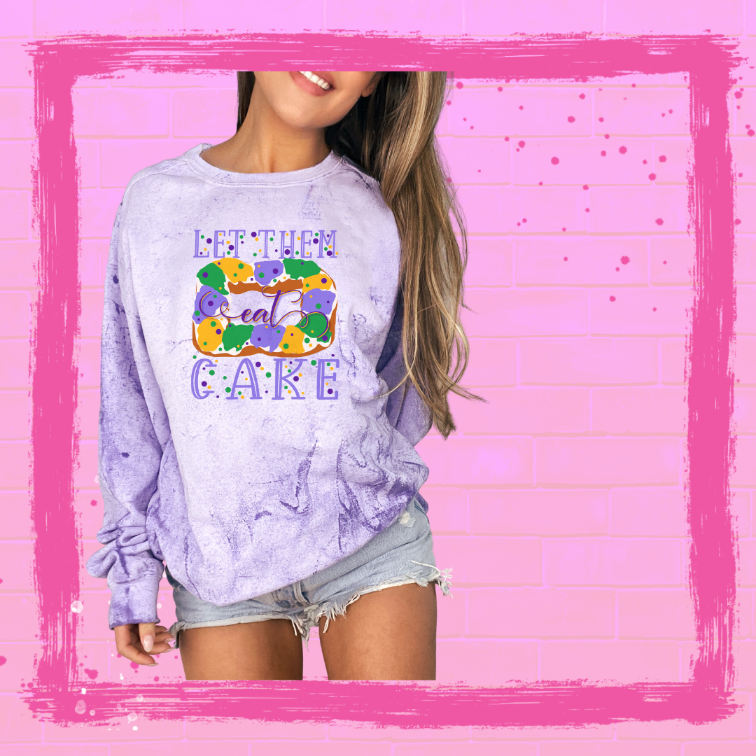Pink House On River Road - Wholesale Graphic Sweatshirt - Women's - Let Them Eat Cake Mardi Gras Graphic Sweatshirt0
