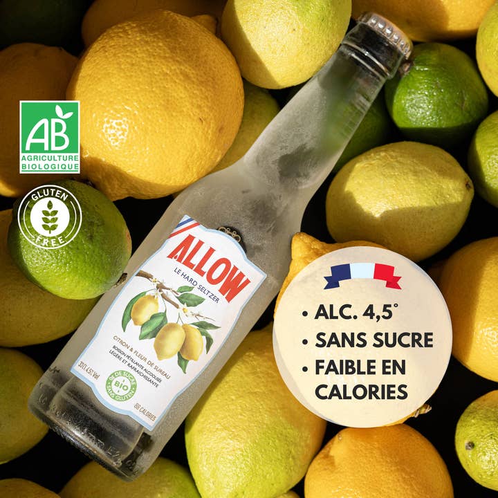 ALLOW Hard Seltzer Alc. 4,5% Citron/Fleur de sureau pour la vente par ALLOW Le Hard Seltzer