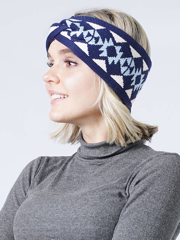 ( #188 ) WESTERN PATTERN KNIT HEADBAND for wholesale by Jewelry Max