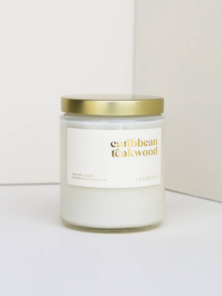 9 oz - Bougies en bois de teck des Caraïbes - Transparente pour la vente par JaxKelly Candles