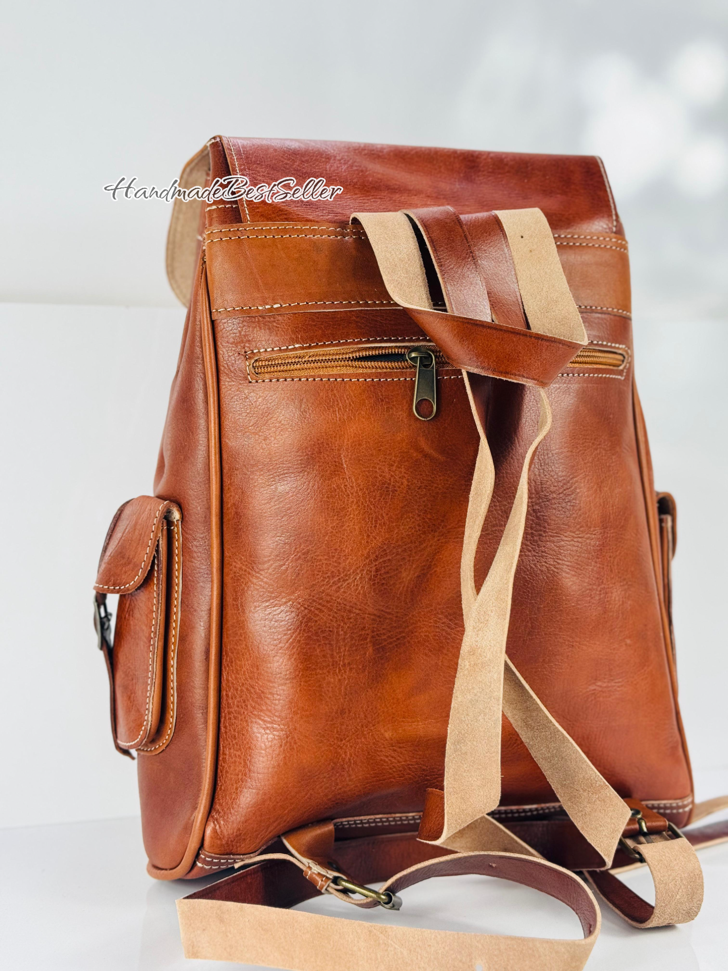 HandmadeBestSeller – wholesale Backpack – Unisex – Handmade Leather Backpack – Multi-Pocket Travel Bag16