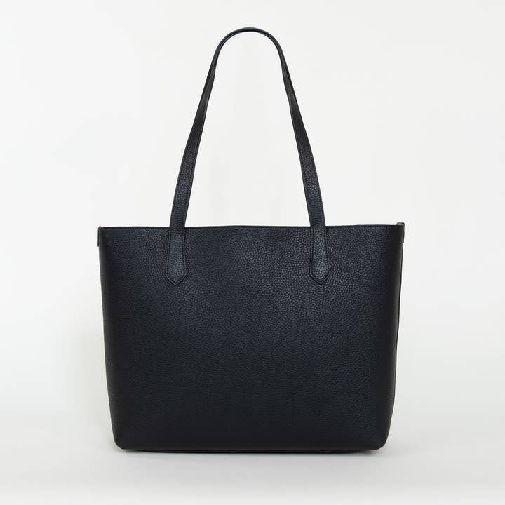 MODHER – wholesale Bärkasse - Dam – Stor läder Tygväska Svart & grå Interiör2