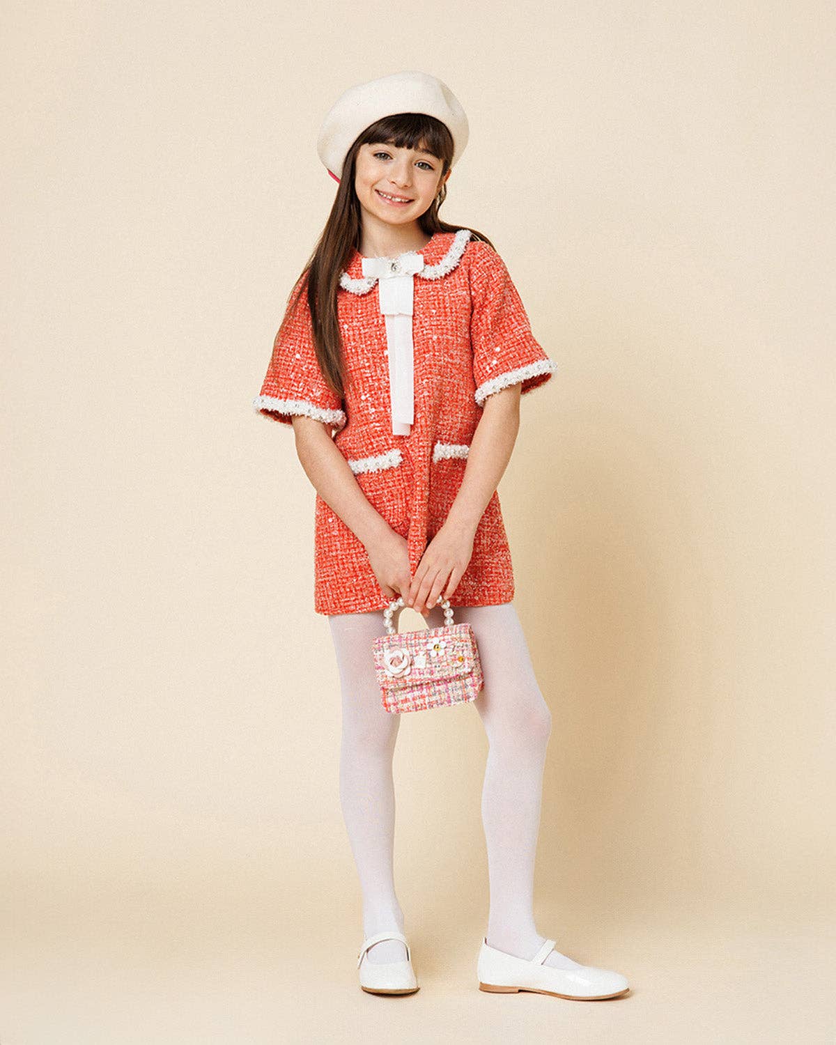 Red Chloe Tweed Garment Dress for wholesale on Faire6