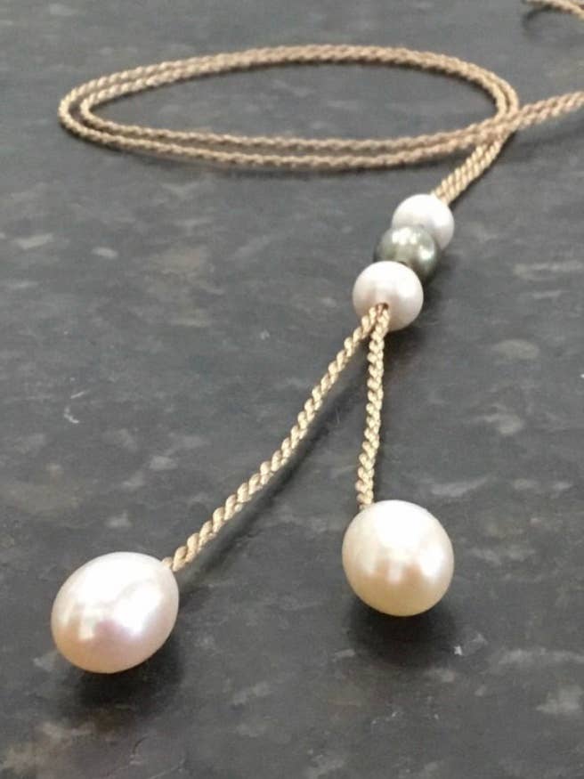 Long Necklace with pearls for wholesale by Lily Chartier / Mermaid Rope