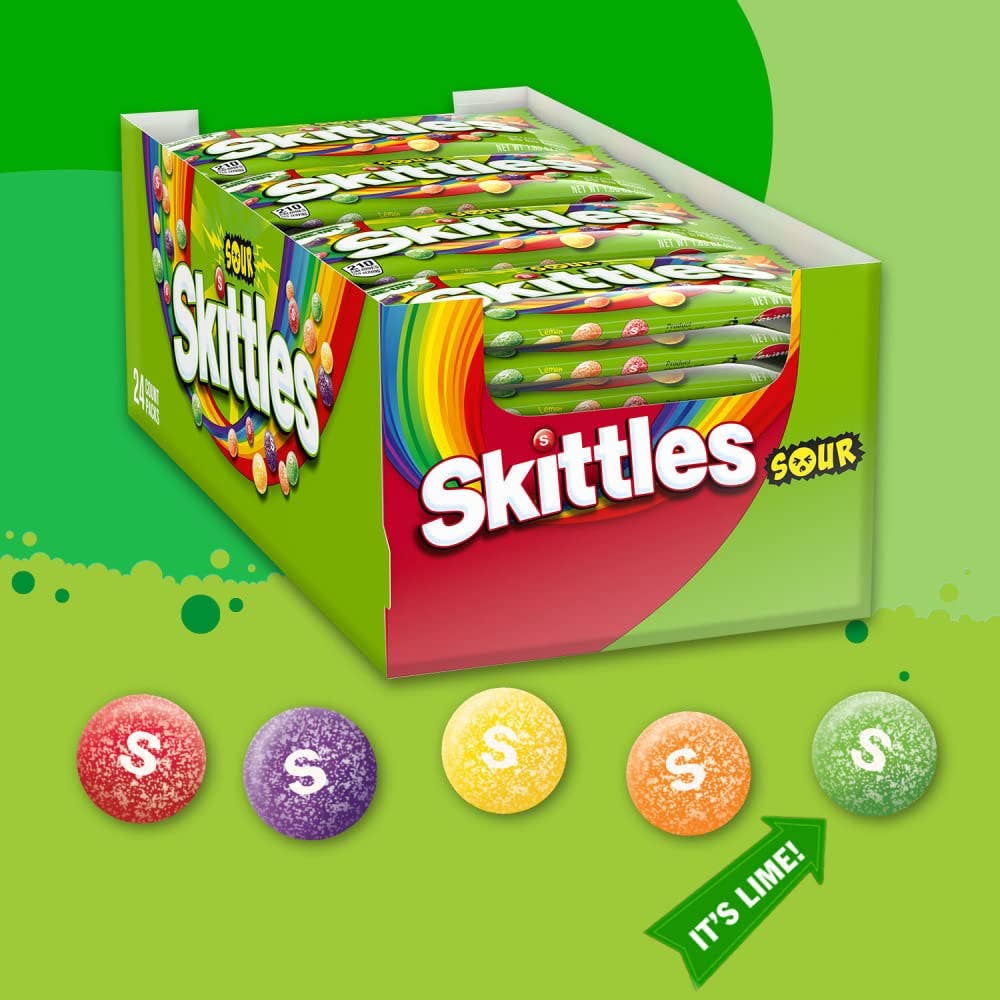 Horizon Top Market - Wholesale Cotton Candy - SKITTLES Sour Chewy Candy Bulk Pack, 1.8 oz x 241