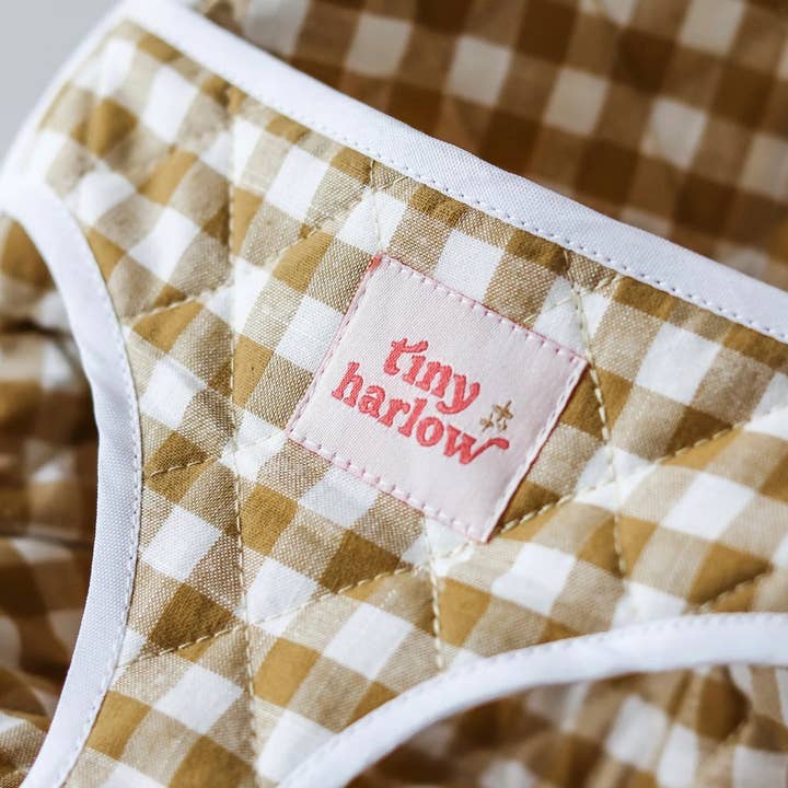 Shine on me Distribution - Wholesale Doll Stroller - Kids - Stroller for doll - Mustard Gingham - Tiny Harlow