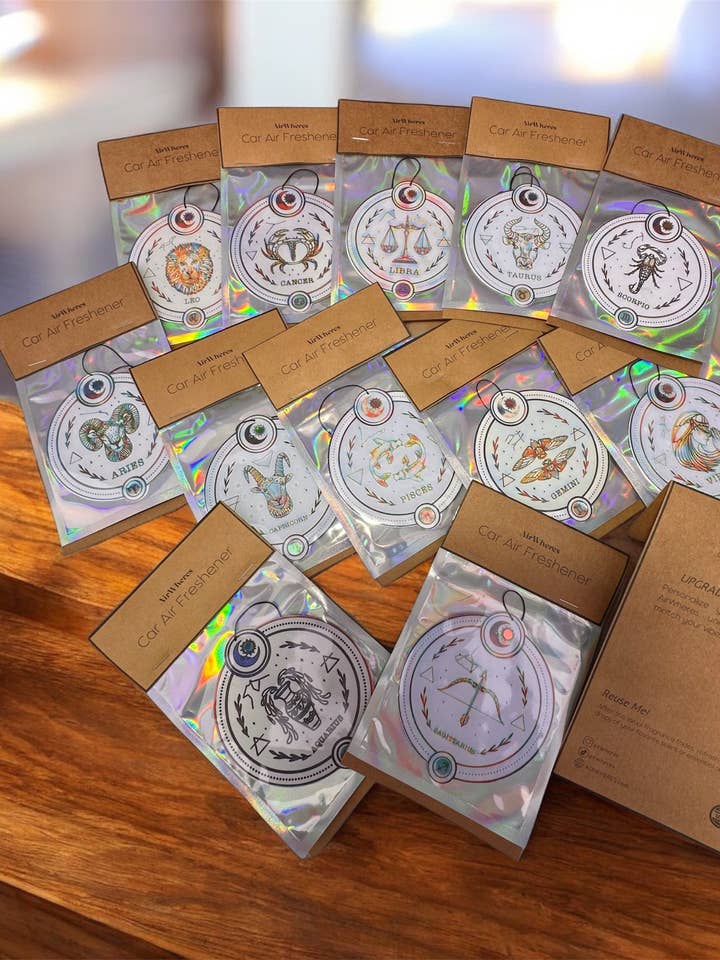 Zodiac Car Air Fresheners Astrology Fun Scent Choices for wholesale by airWheres