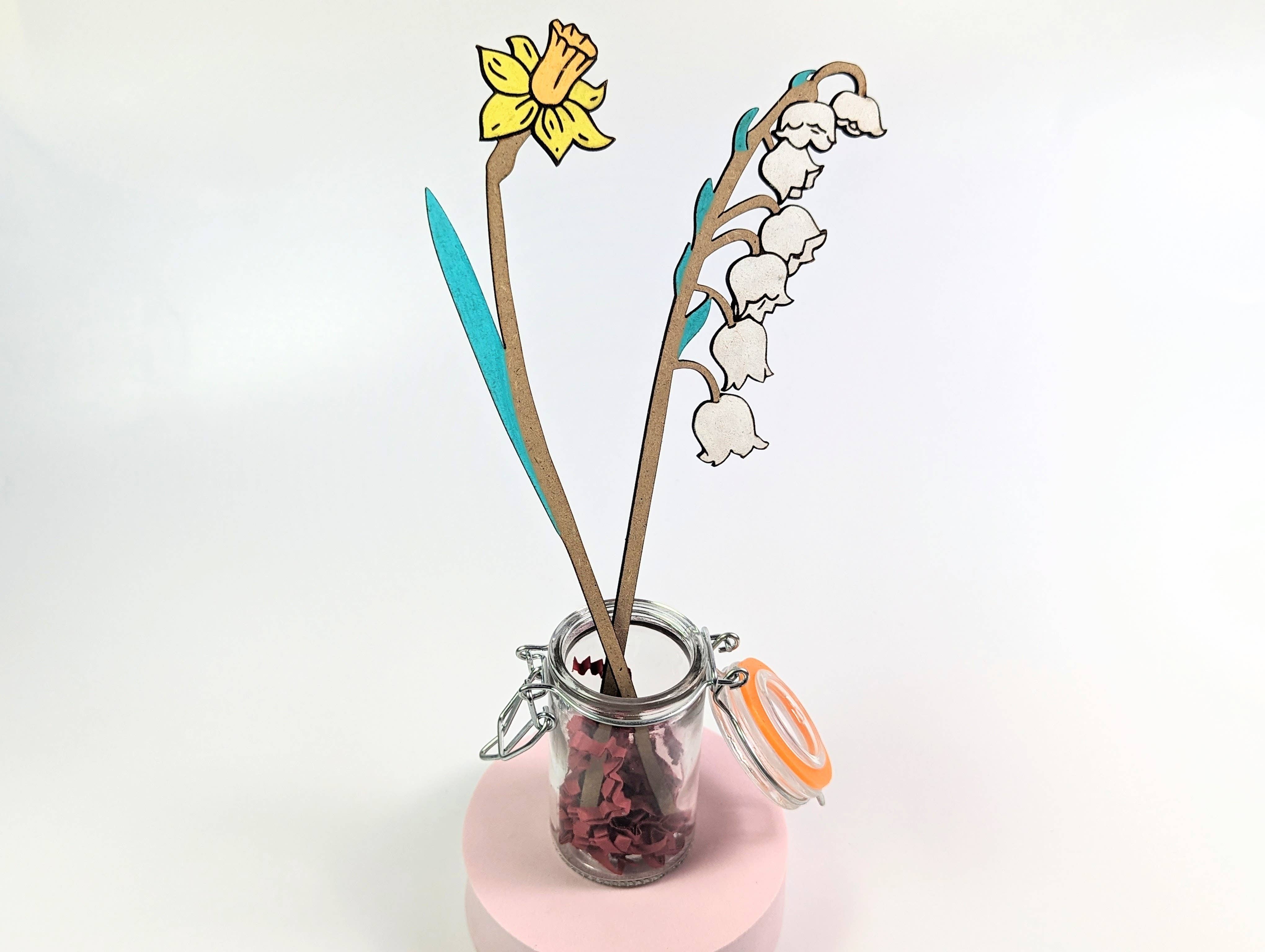 Chikai Shop – wholesale Artificial flowers – Hand-painted wooden flowers for home decor15