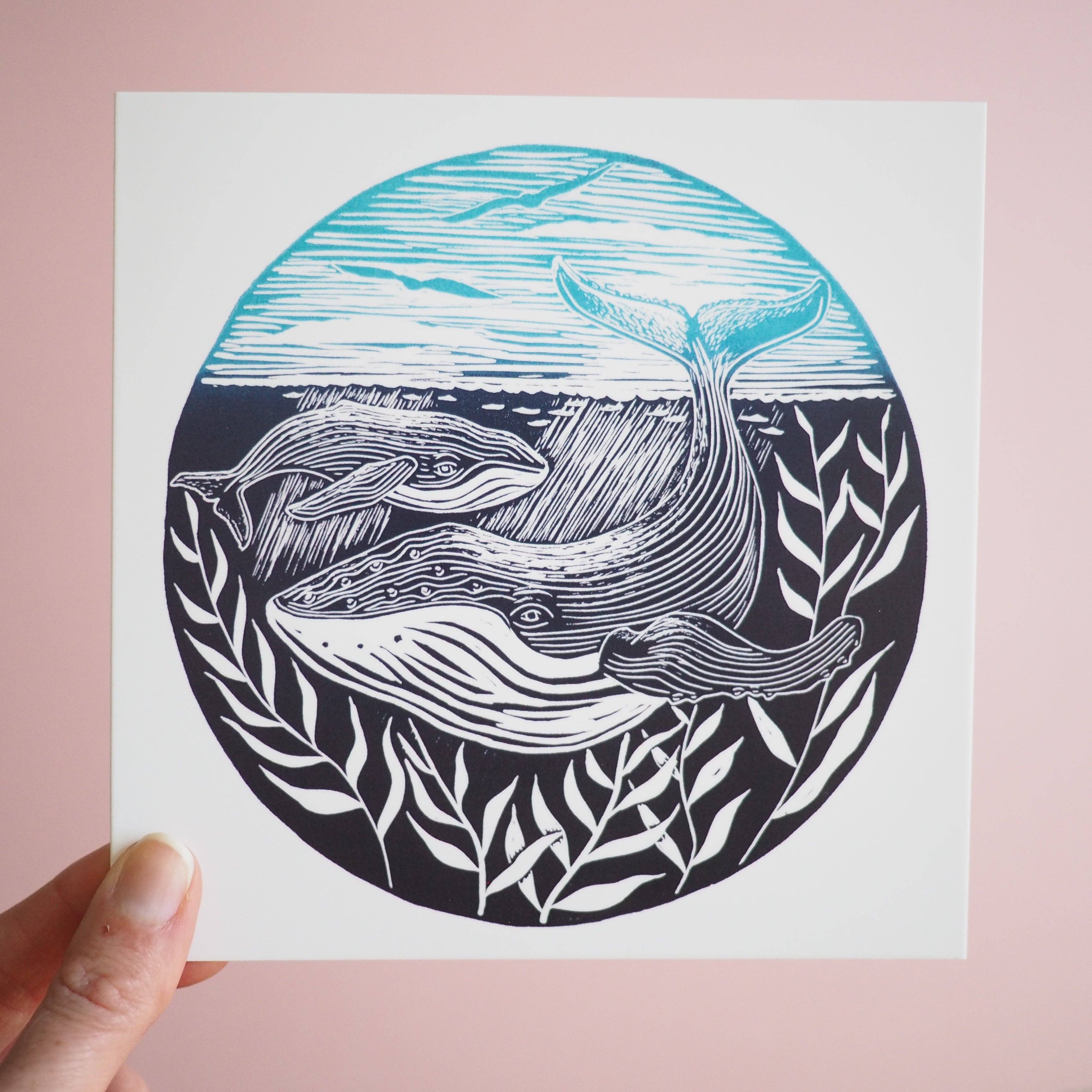 The Black Pug Press – wholesale Everyday greeting card – Humpback Whale Greetings Card3