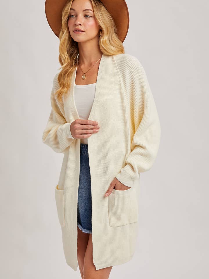 Bluivy - Wholesale Cardigan - Women's - OPEN FRONT BATWING SLEEVE CARDIGAN2