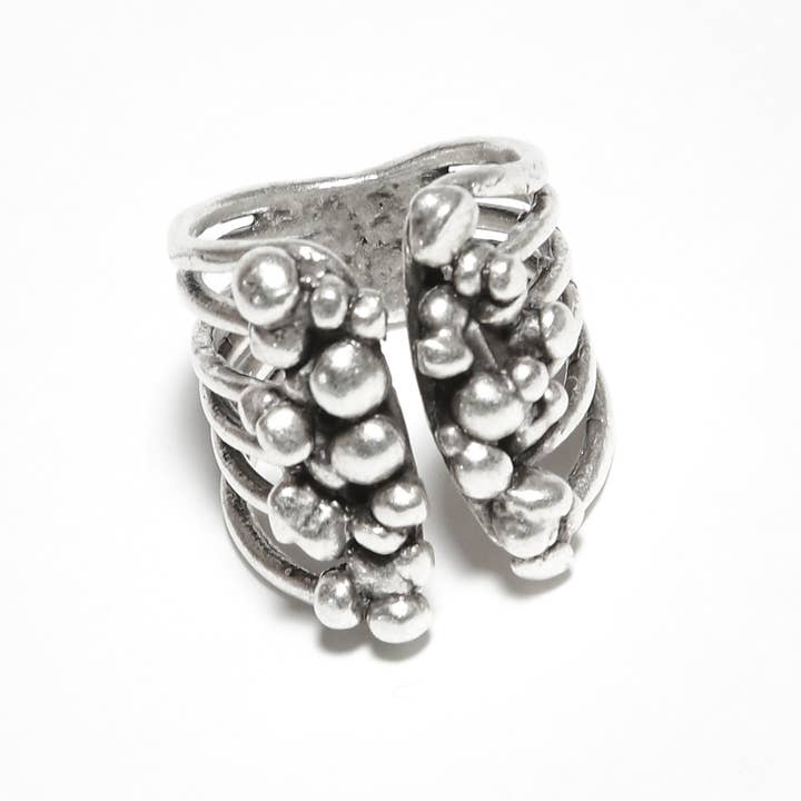 Chanour - Wholesale Cocktail/Statement Ring - Handmade Brass Ring In Silver Plated - 68673