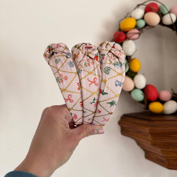 Brynnbands - Wholesale Fashion Headband - Women's - Rifle Paper Co Easter Lattice Top Knot Hard Headband2