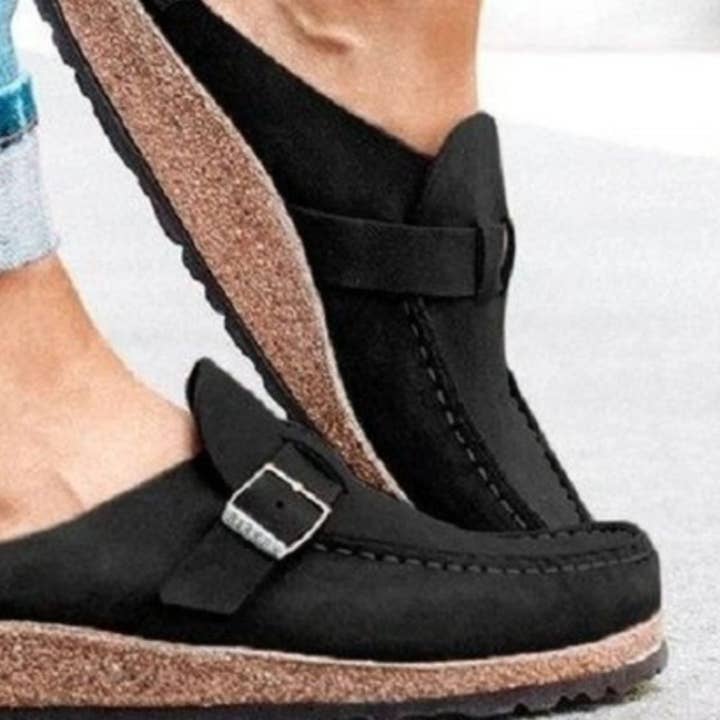 Beyond Apparel - Wholesale Lifestyle Sneakers - Women's - Round Toe Low Heel Buckle Sneakers
