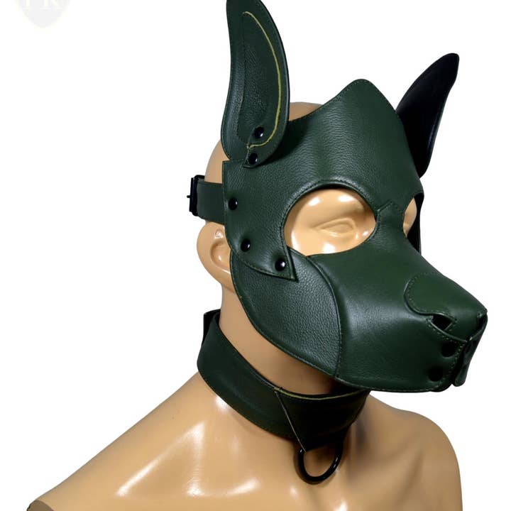 Meninleather – Großhandel Kostüm für Haustiere – Katze/Hund – Hundemaske aus echtem Rindsleder, Kapuze, Kostüm, Reenactment-Ausrüstung, Spielmaske für Welpen oder Haustiere, handgefertigt