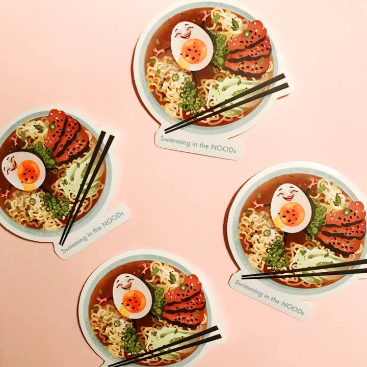 Kitschy Delish - Wholesale Sticker - Swimming in the NOODs vinyl sticker1