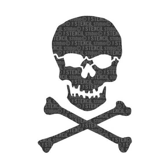 Schablone Schädel und gekreuzte Knochen für den Großhandel von The Stencil Studio