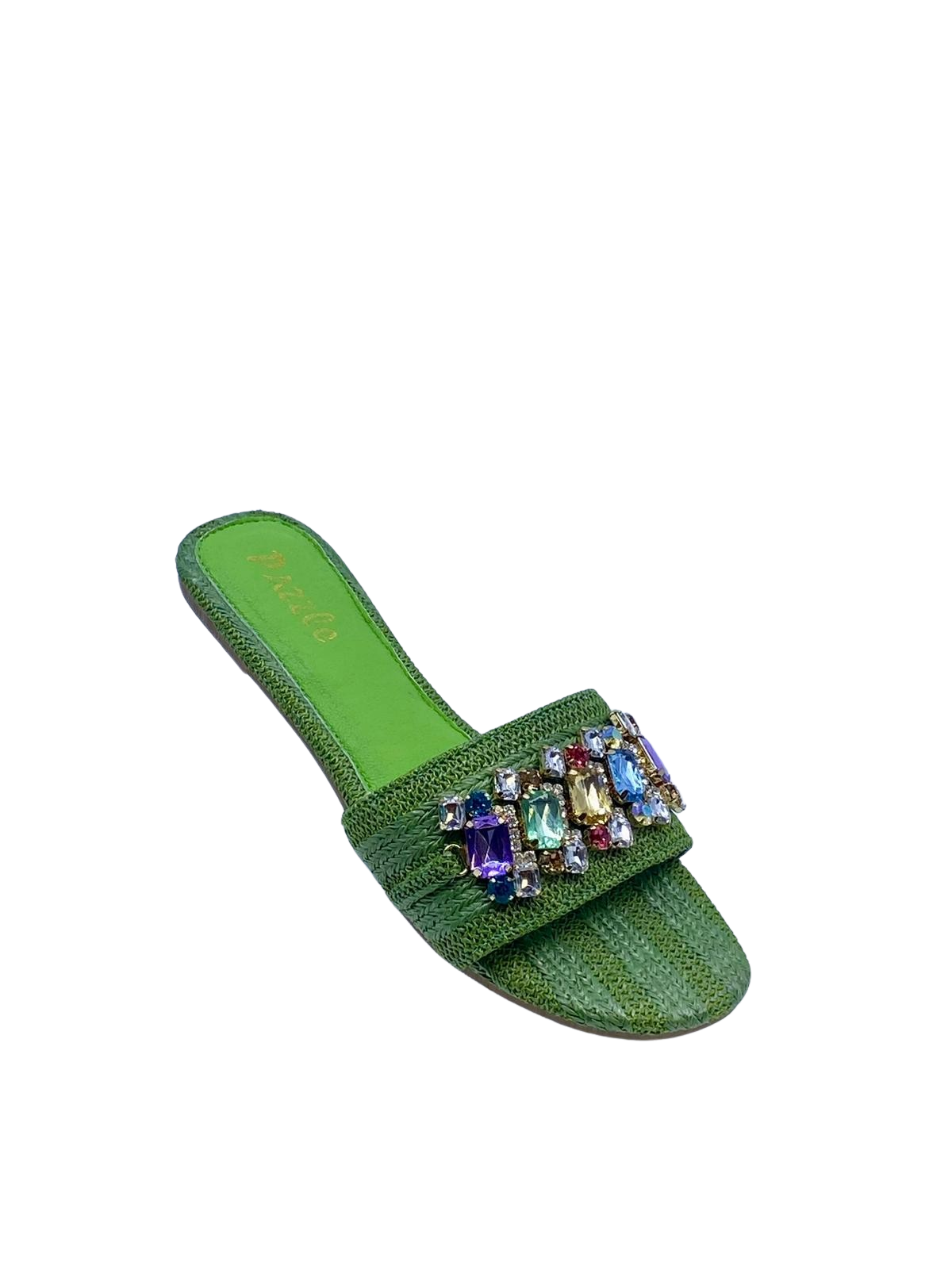 Pazzle - Vente Sandales – femme - Sandale plate d'été STEPPY-01 pour femmes avec ornements en strass2