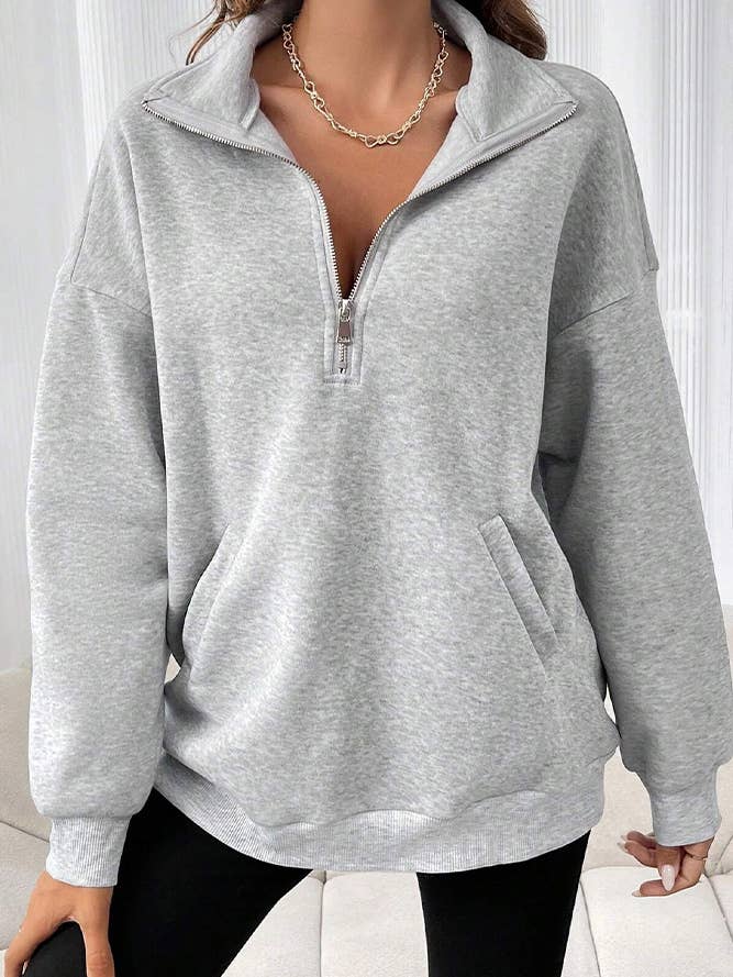 Plain Half Zipper Front Kangaroo Pocket Sweatshirt and other Purchase Wholesale sweatshirts with pockets. Free Returns & Net 60 Terms on Faire trending on Faire.