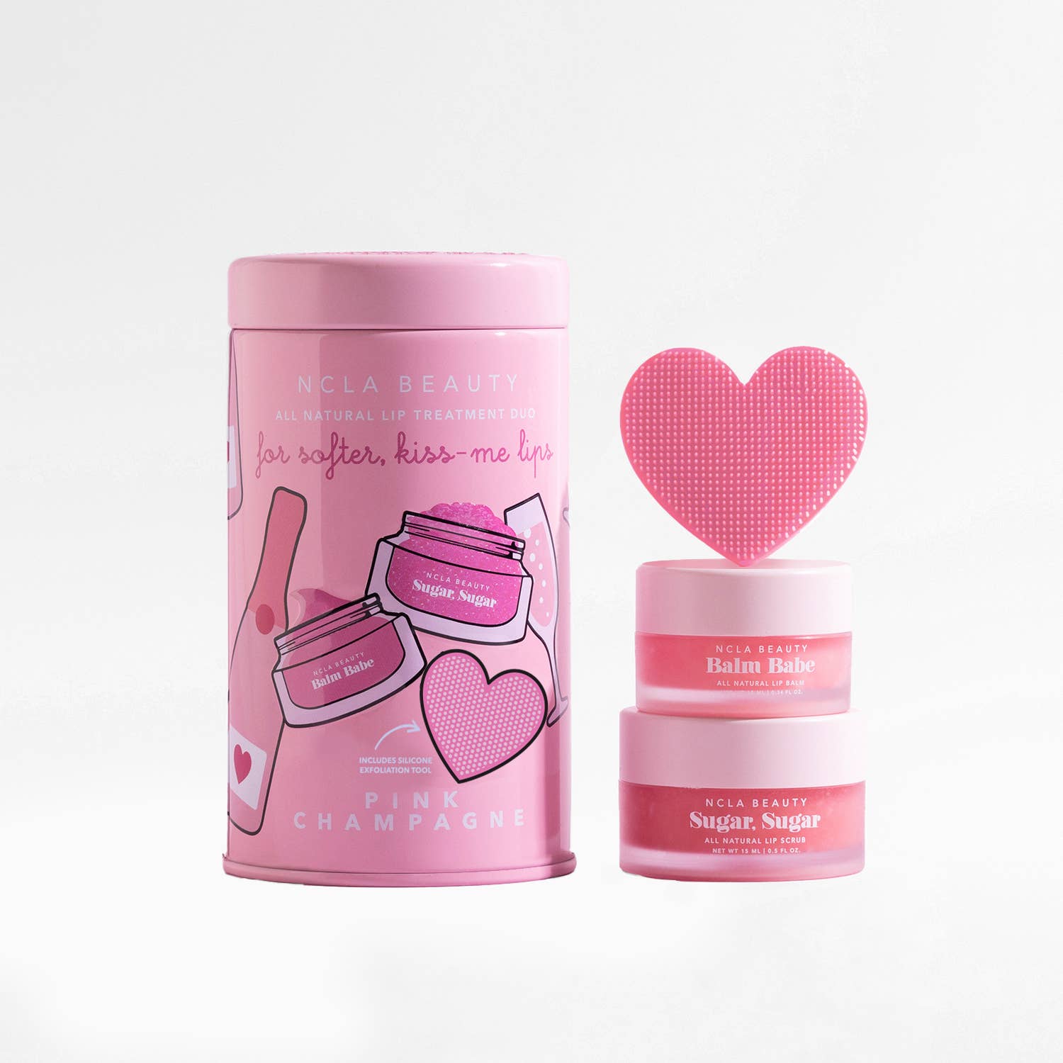 NCLA Beauty - Vente Gommage à lèvres - Set soin des lèvres Pink Champagne avec gommage lèvres2