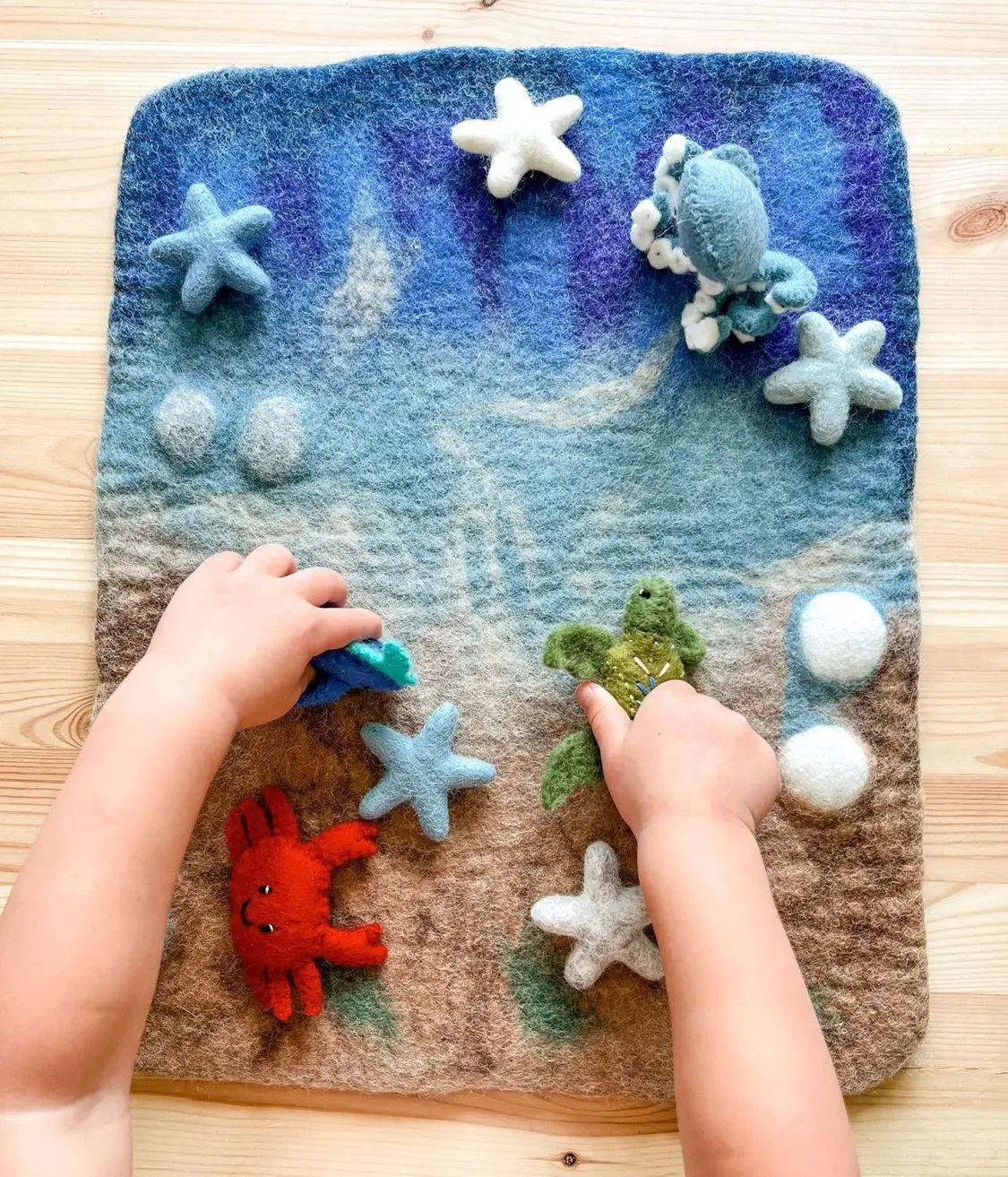 Sewing Seeds Play - Wholesale Play Mat - Kids & Baby - Felted Ocean Play Mat - Mat Only5