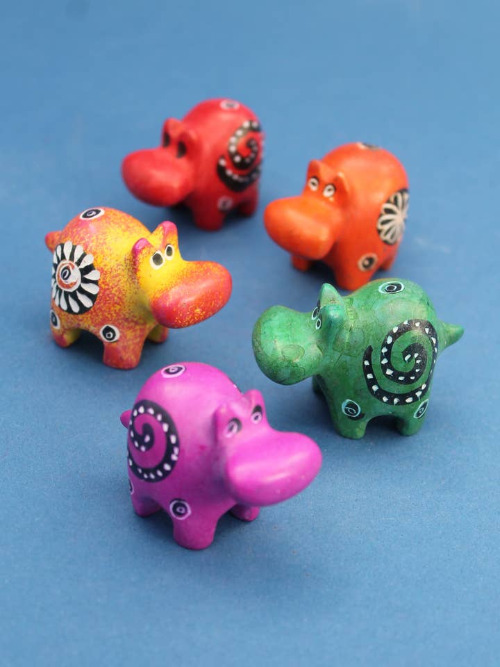 Mini Funny Hippo colorful - soapstone for wholesale by polanski speckstein