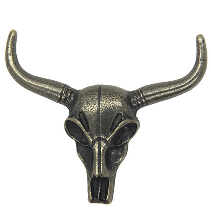 Pin de calavera de vaca en plata antigua para venta al por mayor de Godert Amsterdam