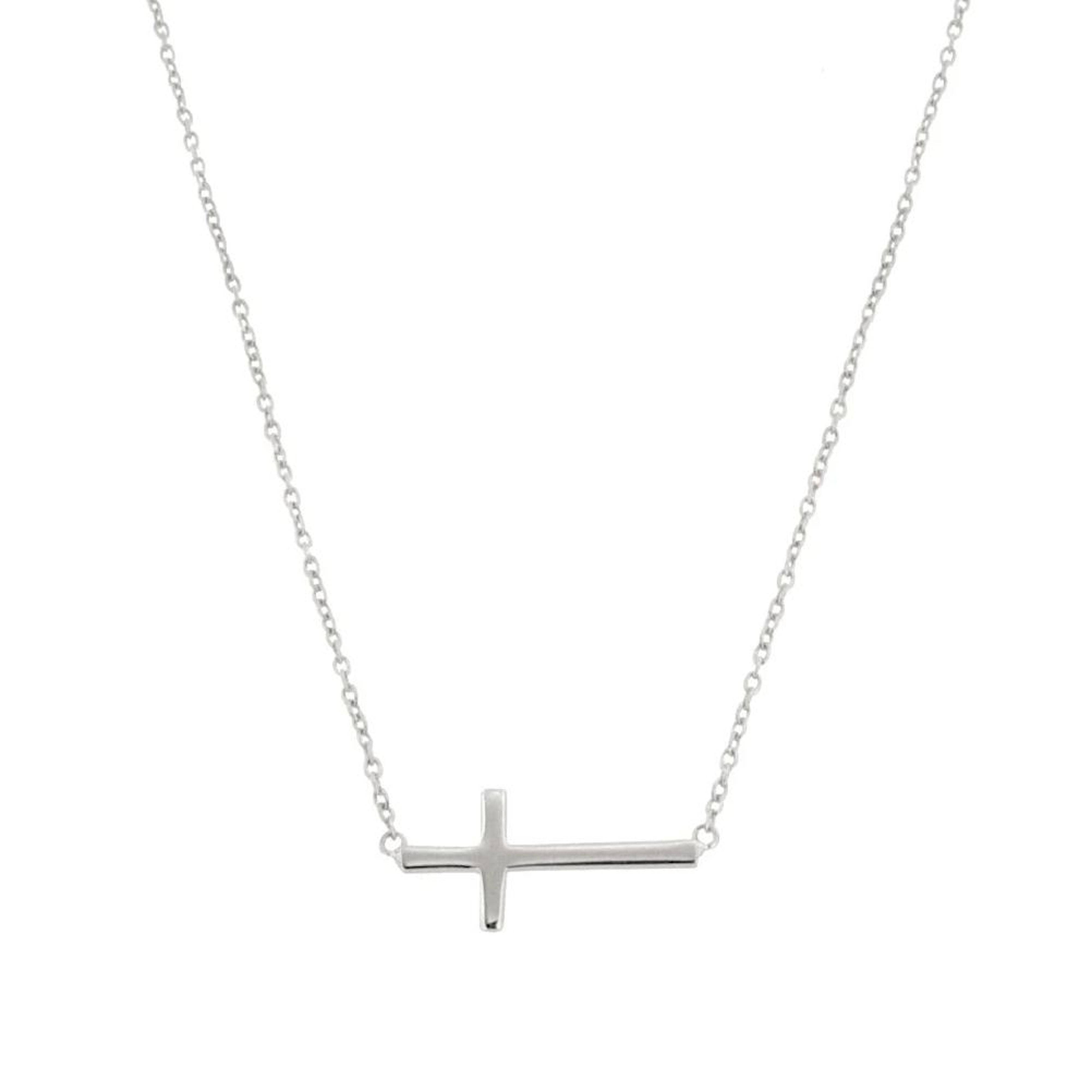 Something Silver - Wholesale Pendant/Charm Necklace - Sideways Cross Necklace1