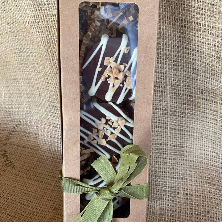 Biscuits sandwich au chocolat trempés dans du chocolat noir (paquet de 3) pour la vente par Tabal Chocolate