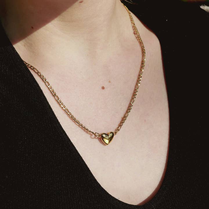 WJW - Wholesale Clasp - 18K Gold PVD Stainless Steel Heart Magnetic Clasp 8