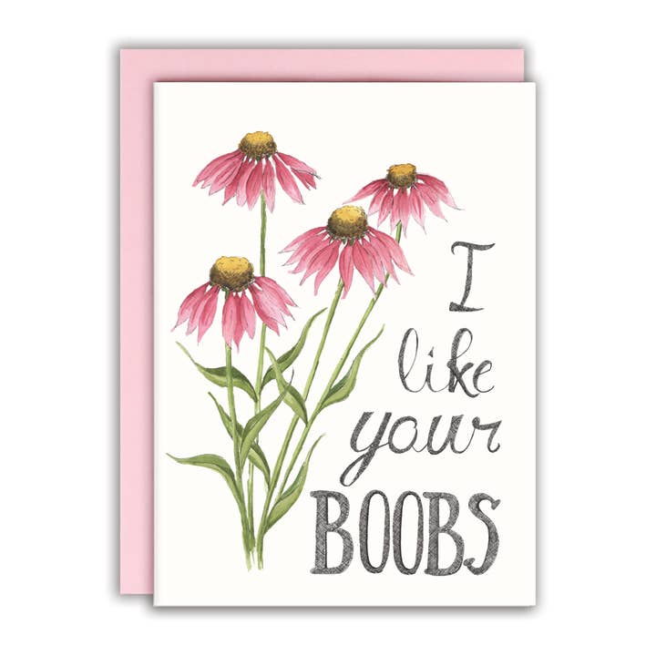 I Like Your Boobs Card for wholesale by Naughty Florals
