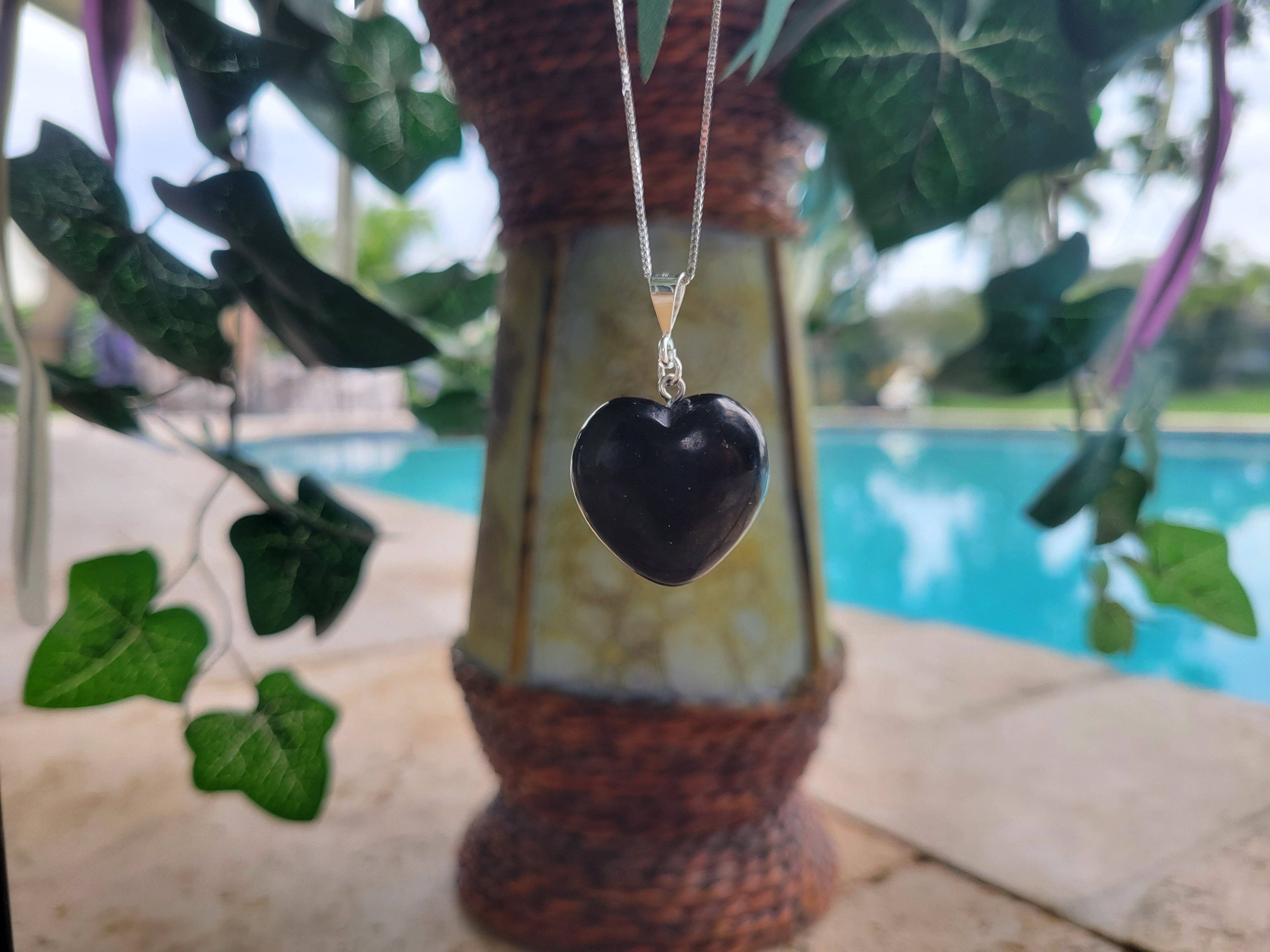 Karelia Creations - Wholesale Pendant/Charm Necklace - 100% Shungite Heart Pendant and Sterling Silver Necklace6