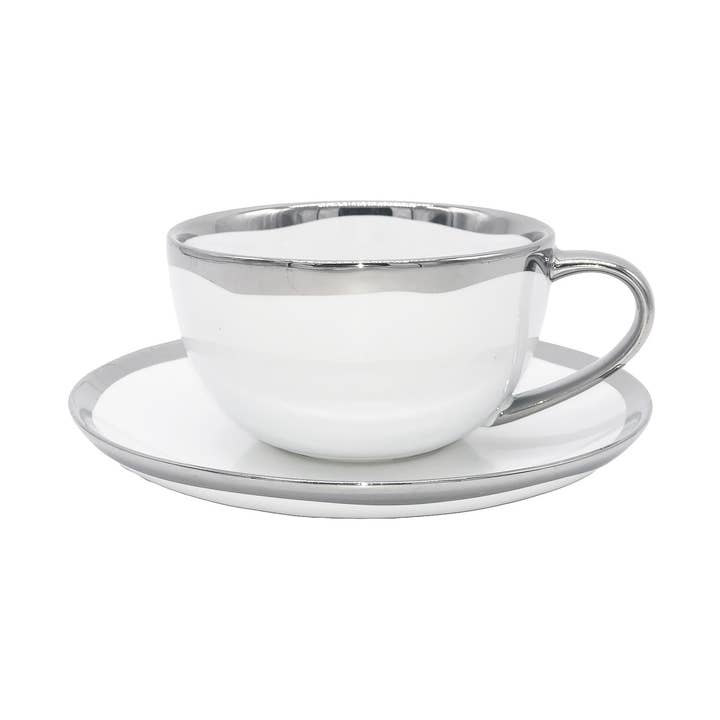Dauville Cup and Saucer & Saucer - Platinum for wholesale by Canvas Home