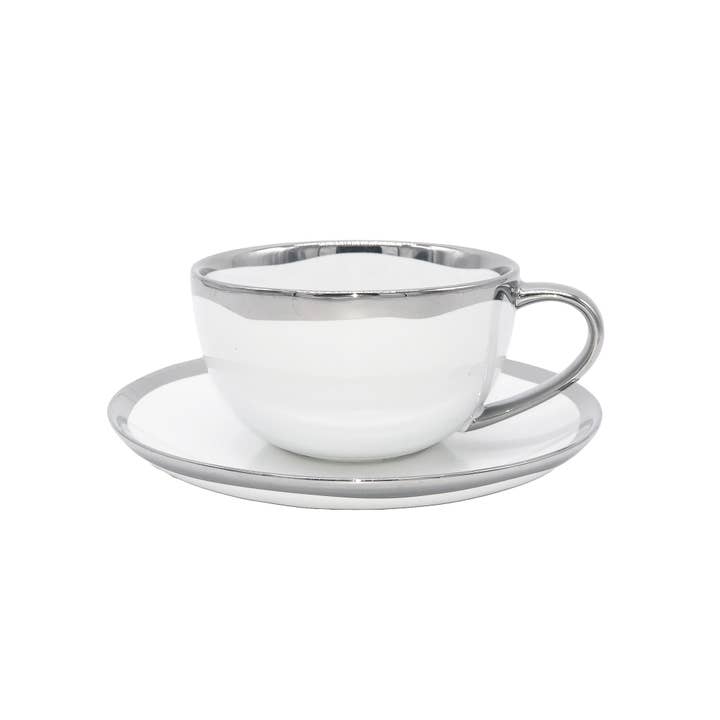 Canvas Home – wholesale Coffee/tea cup – Dauville Cup and Saucer & Saucer - Platinum1