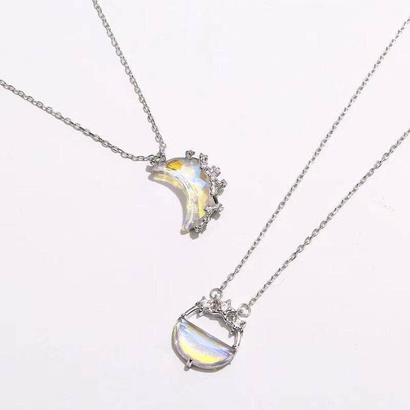 Perimade & Co. LLC - Wholesale Pendant/Charm Necklace - Opal Moon Star Pendant Necklace in 925 Sterling Silver3