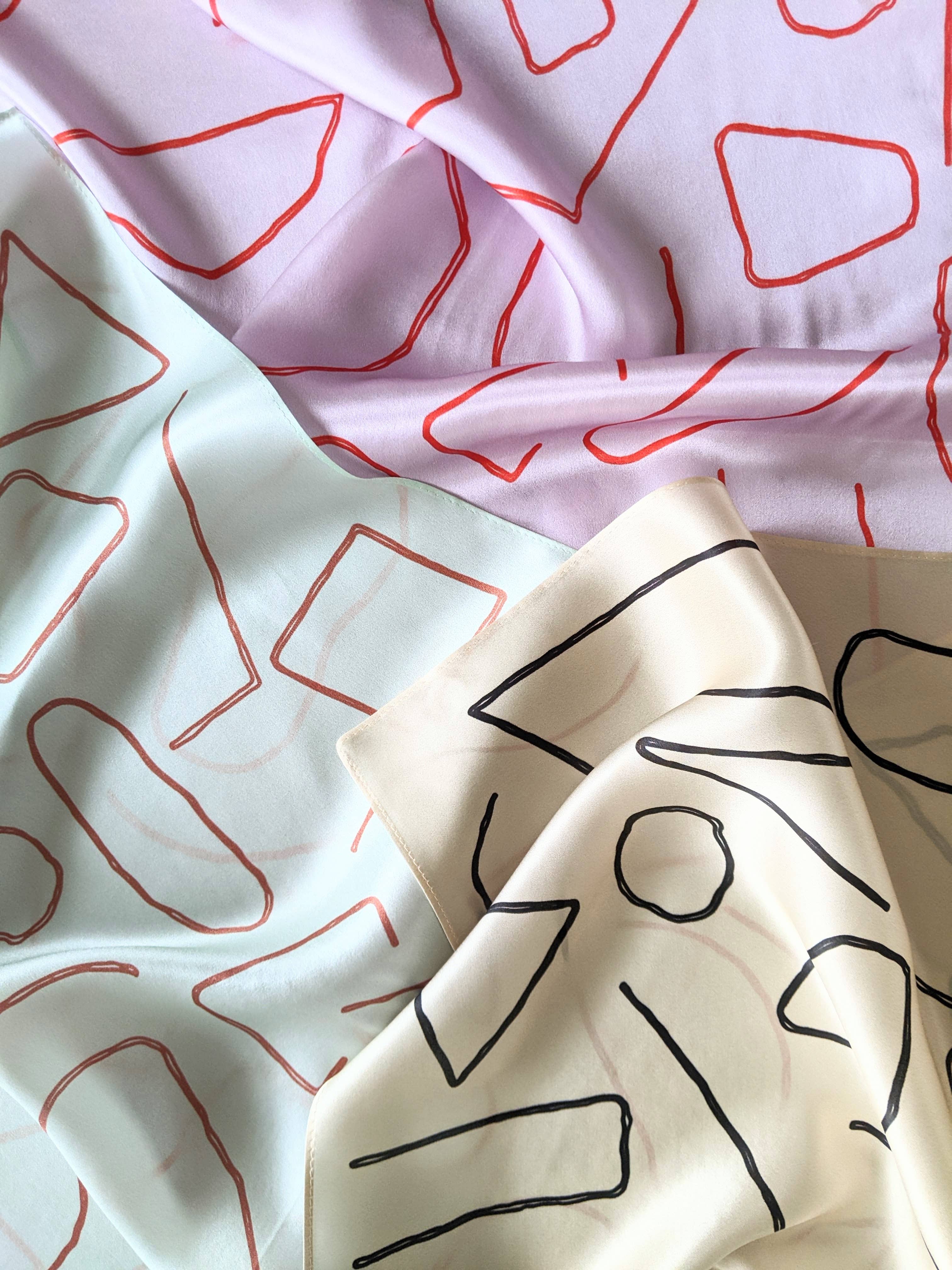 Madeleine Sywulak US - Wholesale Scarf - Women's - 100% Silk Scarf - Lavender & Poppy7