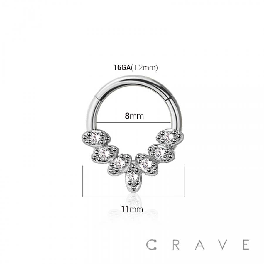 CRAVE – Brinco único por atacado – 6 PINOS V FORMA ANEL SEPTO CIRÚRGICO 316L1