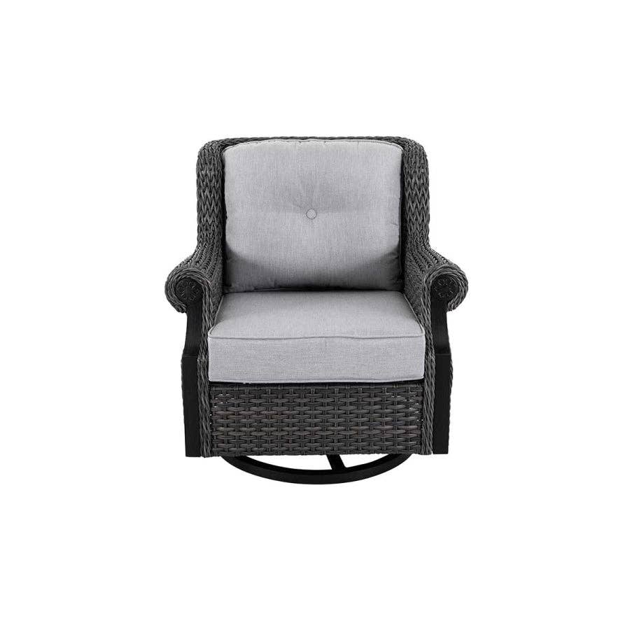 Grey 2 Lassen Wicker Swivel Rocking Chair for wholesale on Faire2