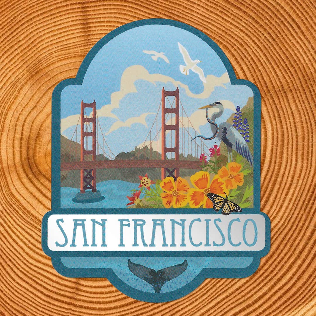 Little Gold Fox Designs - Wholesale Sticker - San Fransisco Matte Mirror PVC-Free Sticker0