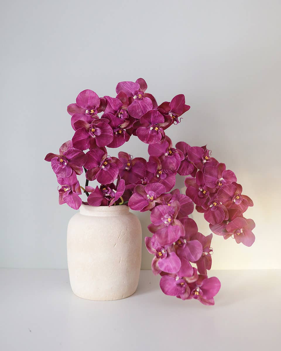 Prestige Botanicals - Wholesale Artificial Flowers - Deep Magenta Phalaenopsis Orchid 34"1