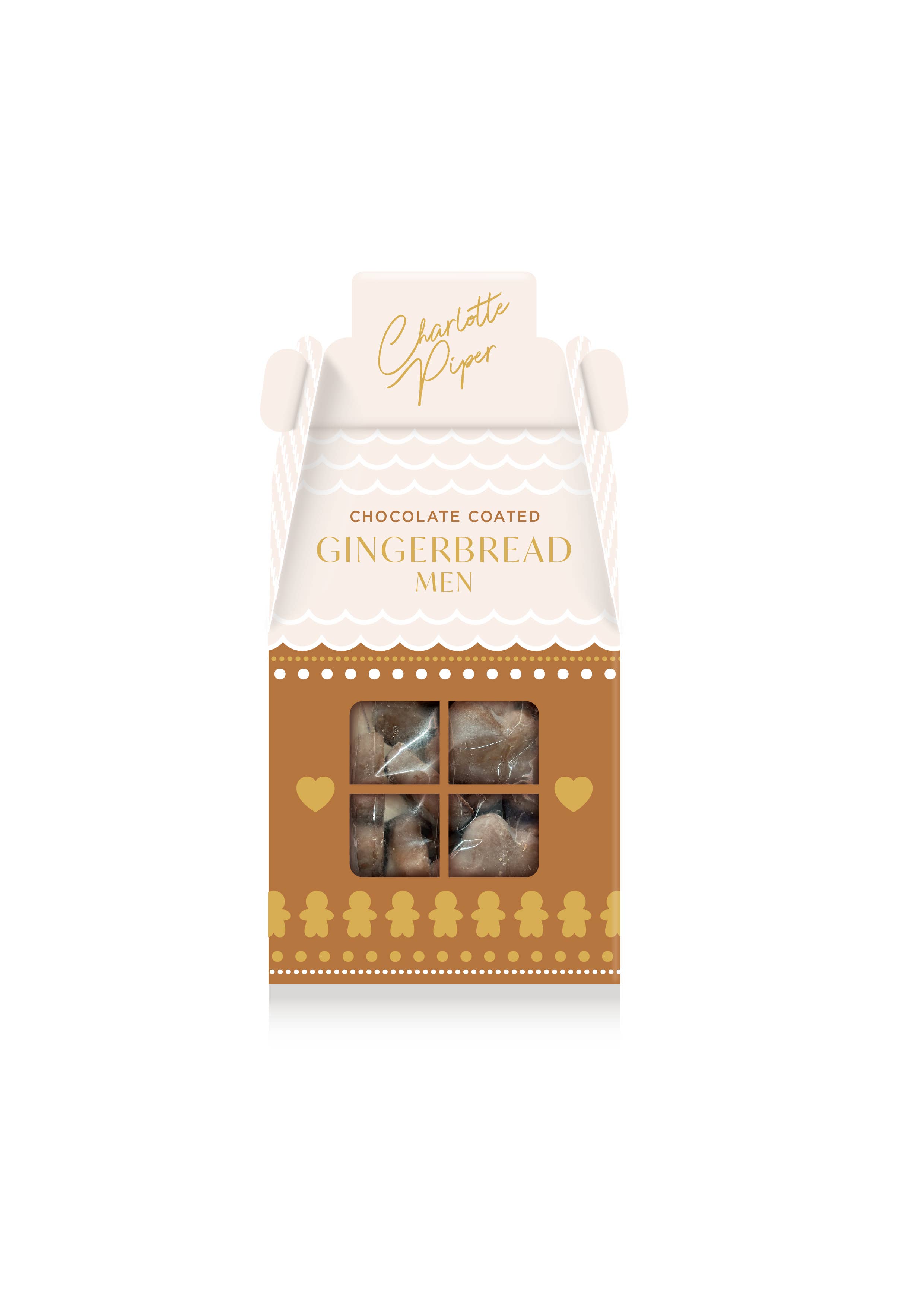 Charlotte Piper - Wholesale Chocolate-covered sweets - Chocolate Coated Gingerbread Men in House 100g (12) CC100GBM1