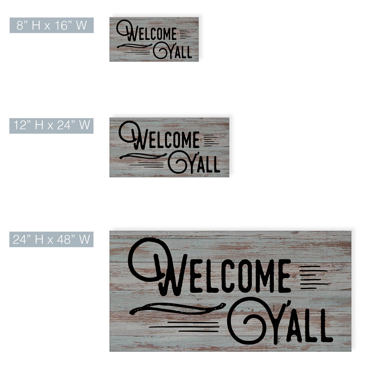 Ready2hangart, Inc. - Wholesale Canvas Art - Welcome Y'all' Farmhouse Wrapped Canvas Textual Wall Art3