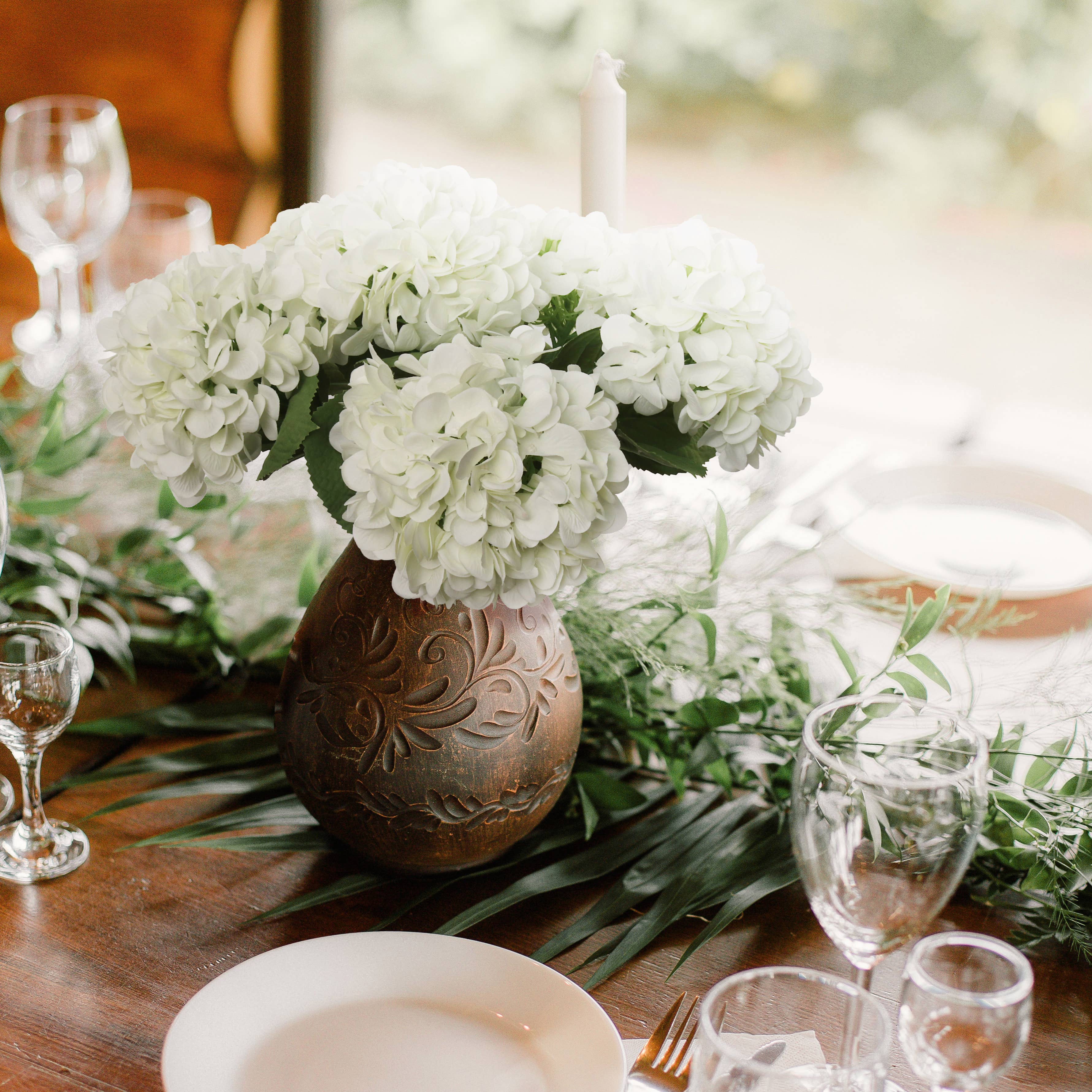 Larksilk - Wholesale Artificial Flowers - 18" Cream Hydrangea -Realistic Faux Flower For Elegant Decor2