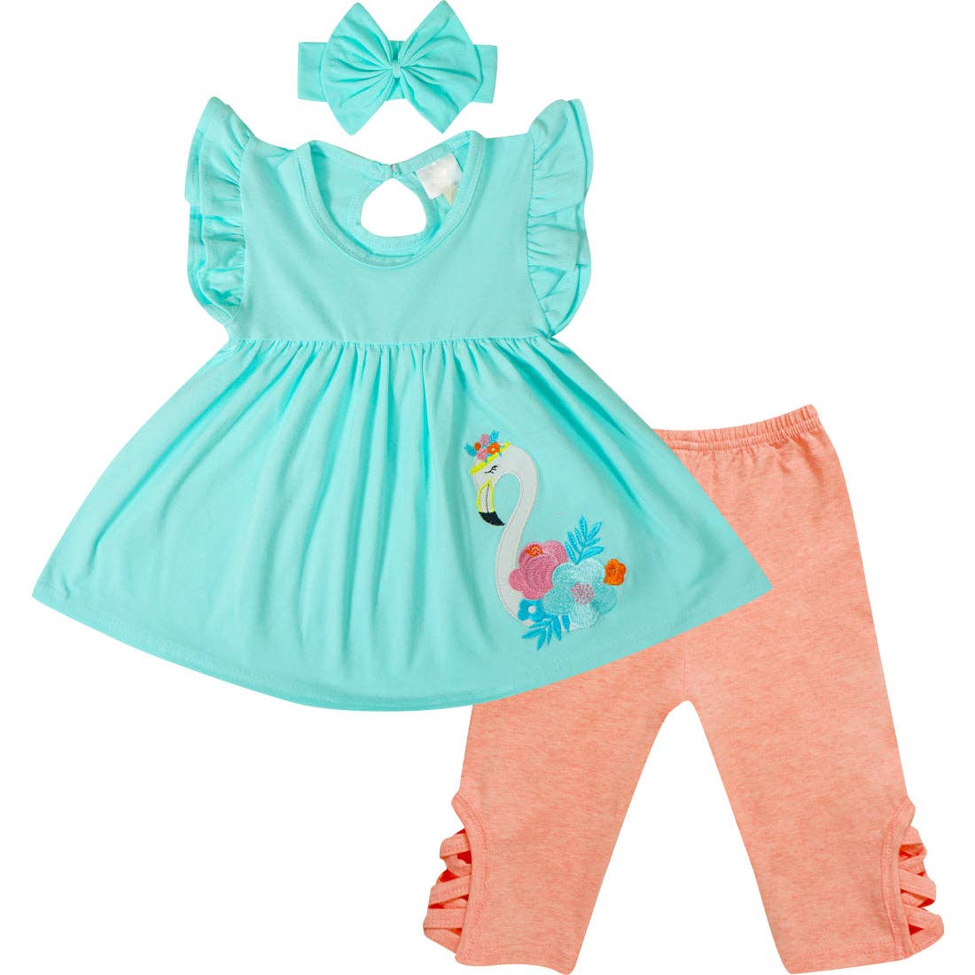 Amor Babee – Engroshandel Sæt med leggins og top – Børn – Baby Toddler Lille Piger Sommer Flamingo Tunika Top Capri Le