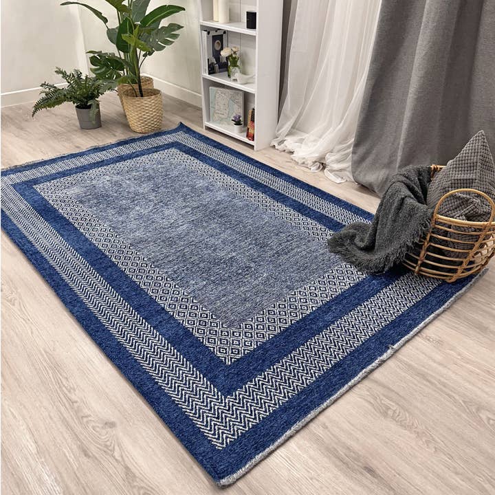 Alfa Rich Inc - Wholesale Area Rug - Scandinavian Navy Blue Washable Area Rugs1
