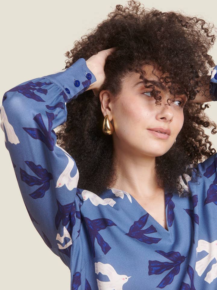 MADE IN SENS - Wholesale Tunic - Women's - TAMARA BLUE FLIGHT4