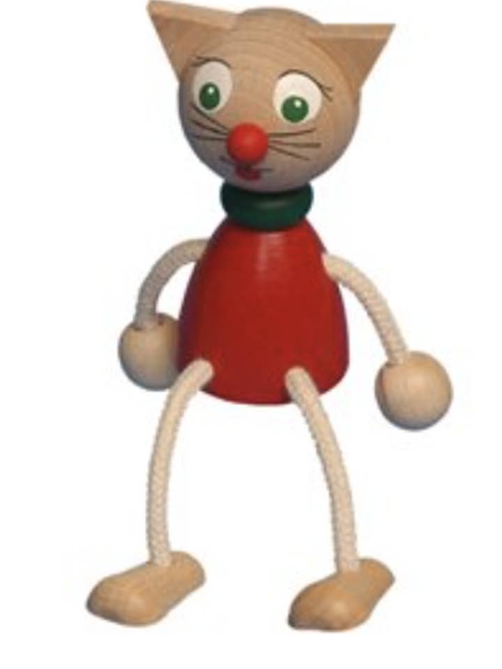 Wooden Sitting Toy - Cat - Handcrafted for wholesale by Toywood