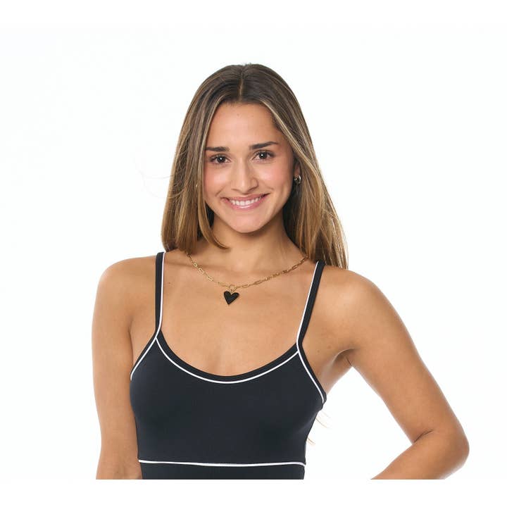 Malibu Sugar - Wholesale Pendant/Charm Necklace - Enamel Heart on Gold Chain Necklace Valentine's Day Gift2